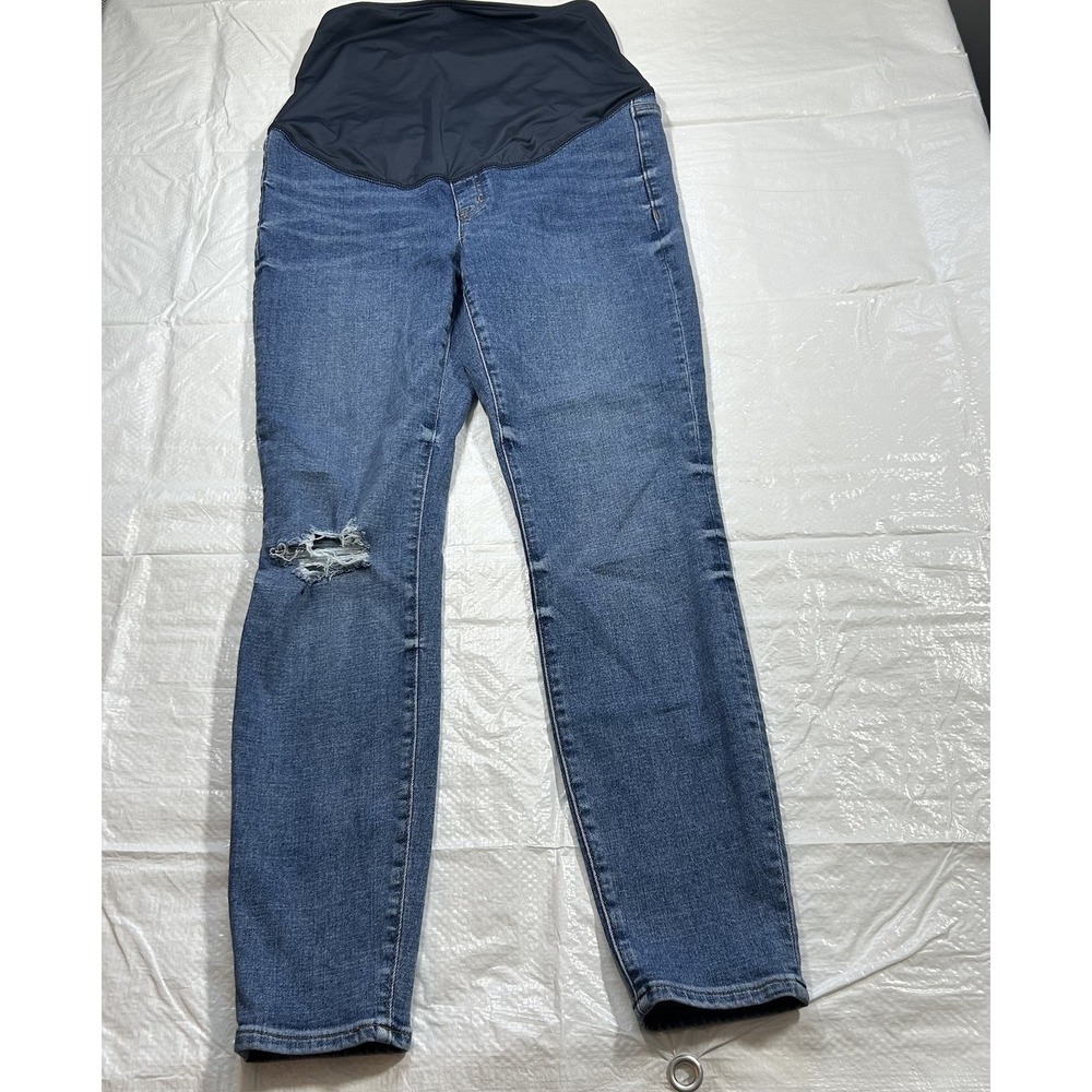 J.Crew Re- Imagined Maternity Distressed Skinny Jeans Size 28 Full Belly Panel